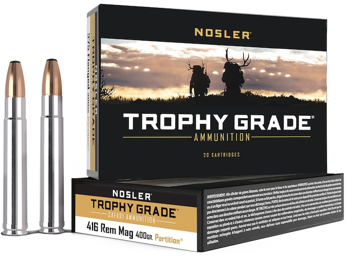 Nosler Safari Ammunition 416 Remington Magnum 400 Grain Partition Box of 20
