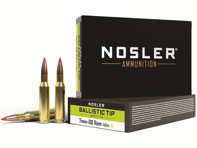 Nosler BT Ammunition 7mm-08 Remington 140 Grain Ballistic Tip Box of 20