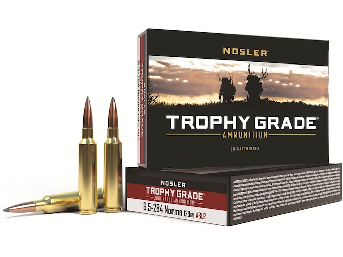 Nosler Trophy Grade Ammunition 6.5mm-284 Norma 129 Grain AccuBond Long Range Box of 20