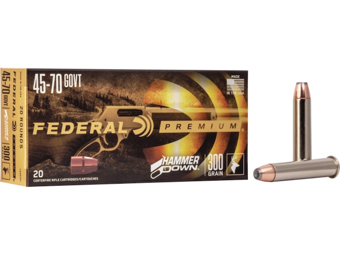 Federal Premium HammerDown Ammunition 45-70 Government 300 Grain Bonded Soft Point Box of 20