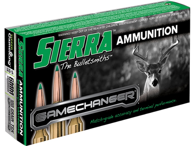 Sierra GameChanger Ammunition 6mm Creedmoor 100 Grain Tipped GameKing Box of 20