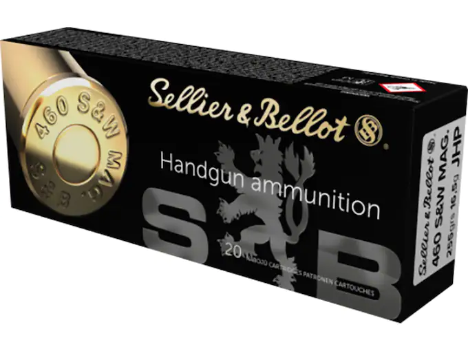 Sellier & Bellot Ammunition 460 S&W Magnum 255 Grain Jacketed Hollow Point Box of 20