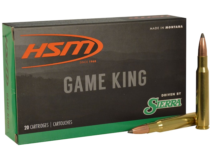 HSM GameKing Ammunition 30-06 Springfield 165 Grain Sierra GameKing Soft Point Boat Tail Box of 20