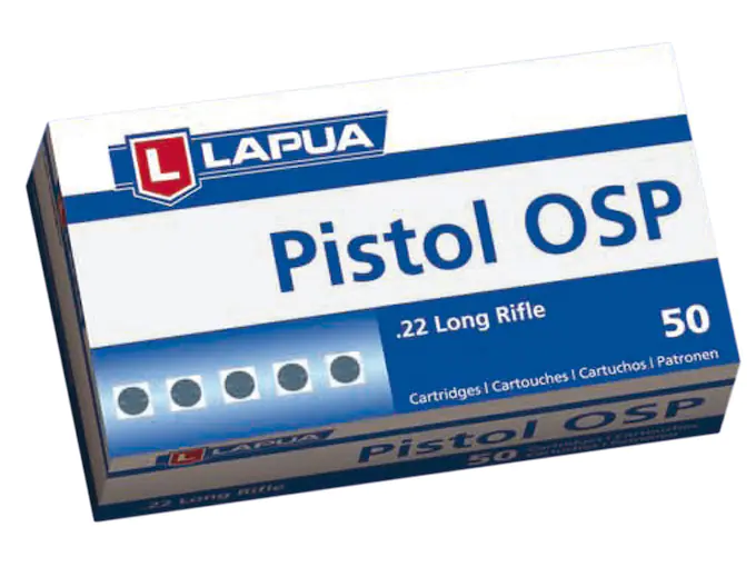 Lapua Pistol OSP Ammunition 22 Long Rifle 40 Grain Lead Round Nose