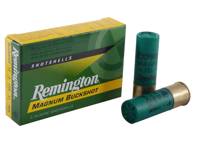 Remington Express Magnum Ammunition 12 Gauge 3" #4 Buckshot 41 Pellets Box of 5