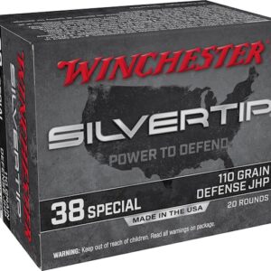 Winchester Silvertip Defense Ammunition 38 Special 110 Grain Jacketed Hollow Point Box of 20