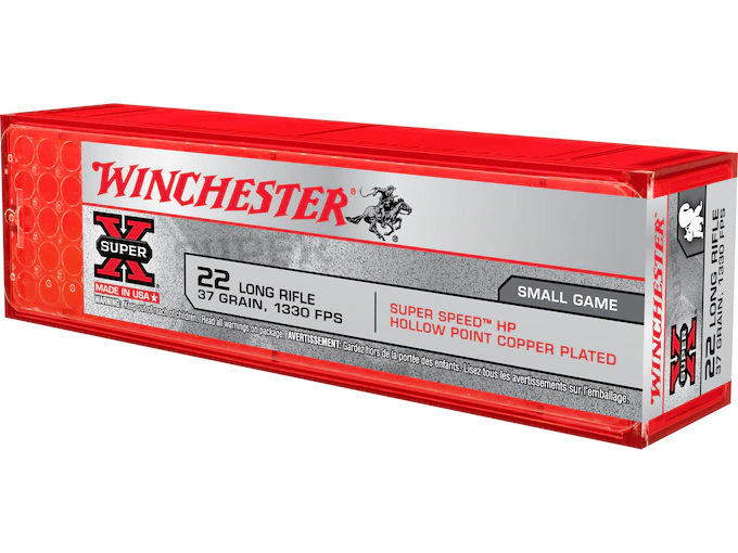Winchester Super-X Ammunition 22 Long Rifle 37 Grain Plated Lead Hollow Point