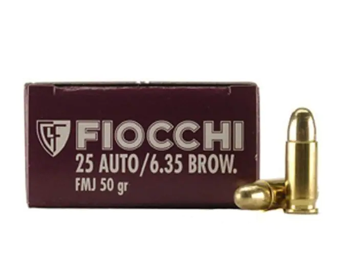 Fiocchi Shooting Dynamics Ammunition 25 ACP 50 Grain Full Metal Jacket Box of 50
