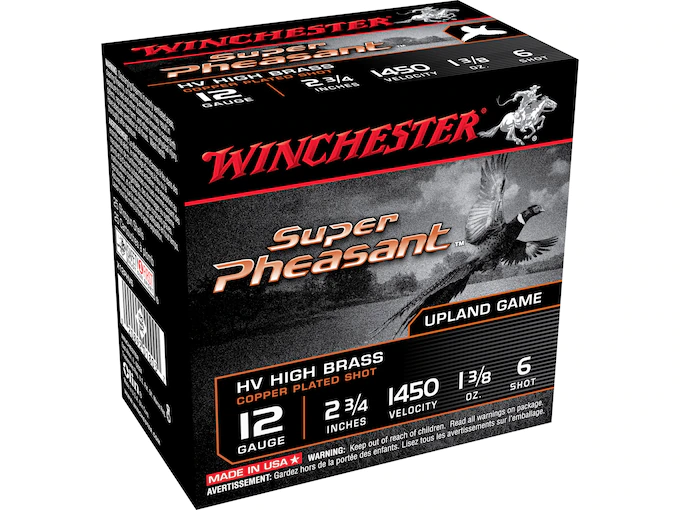 Winchester Super-X Super Pheasant Ammunition 12 Gauge 2-3/4" 1-3/8 oz #6 Copper Plated Shot Box of 25