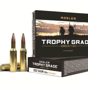 Nosler Trophy Grade Ammunition 300 Remington Short Action Ultra Magnum 180 Grain Partition Spitzer Box of 20