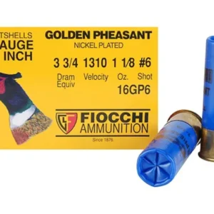 Fiocchi Golden Pheasant Ammunition 16 Gauge 2-3/4" 1-1/8 oz Nickel Plated Shot