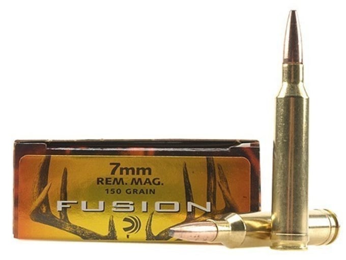 Federal Fusion Ammunition 7mm Remington Magnum 150 Grain Bonded Spitzer Boat Tail Box of 20