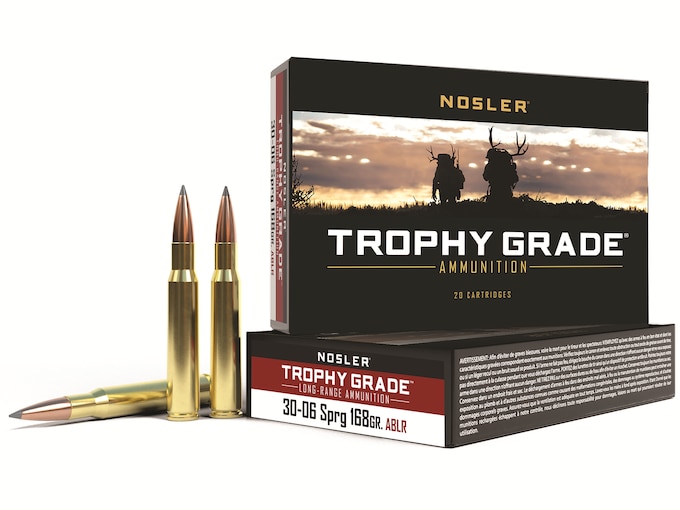 Nosler Trophy Grade Ammunition 30-06 Springfield 168 Grain AccuBond Long Range Box of 20