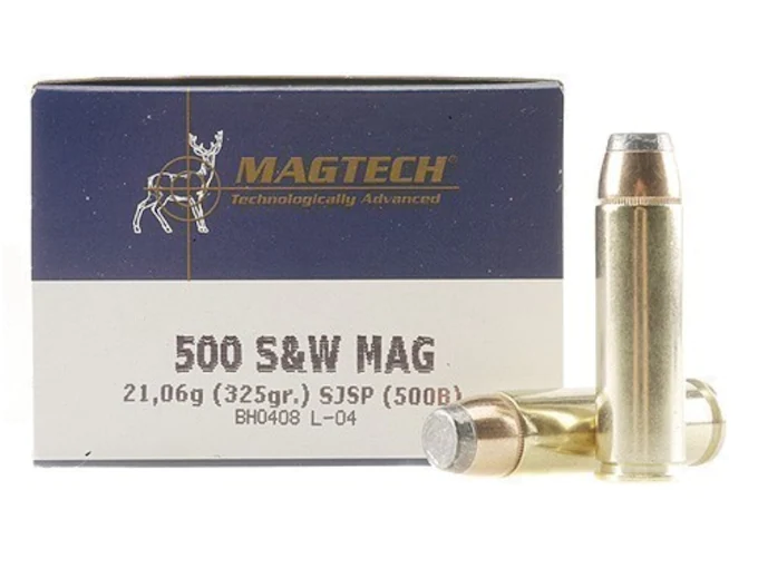 Magtech Ammunition 500 S&W Magnum 325 Grain Semi-Jacketed Soft Point Box of 20