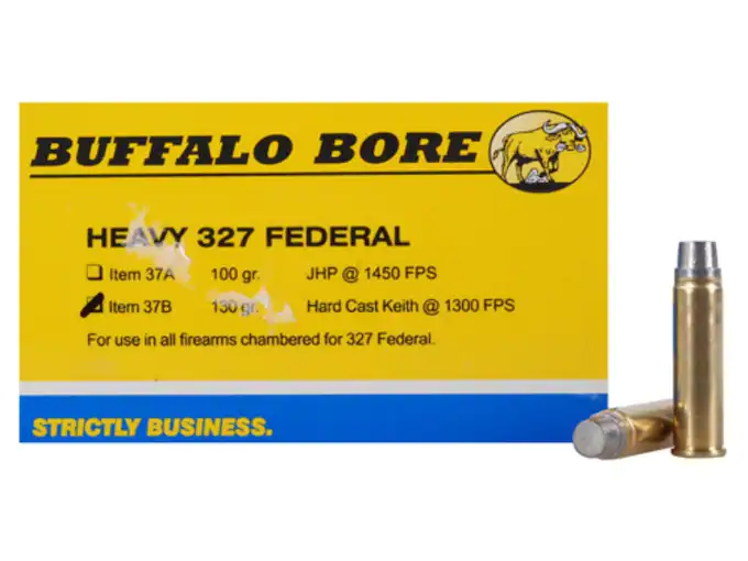 Buffalo Bore Ammunition Outdoorsman 327 Federal Magnum 130 Grain Hard Cast Lead Semi-Wadcutter Box of 20
