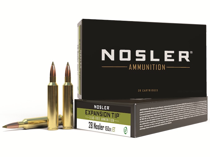 Nosler E-Tip Ammunition 28 Nosler 150 Grain E-Tip Lead-Free Box of 20