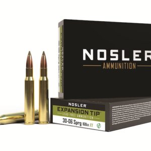 Nosler E-Tip Ammunition 30-06 Springfield 168 Grain E-Tip Lead-Free Box of 20