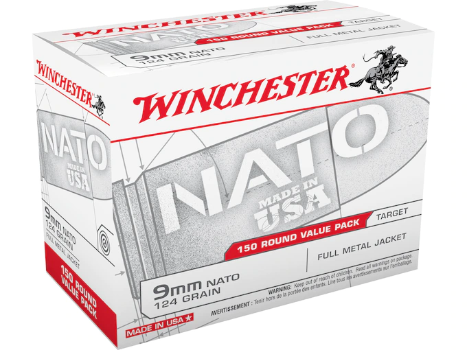 Winchester NATO Ammunition 9mm Luger 124 Grain Full Metal Jacket (Value Pack)