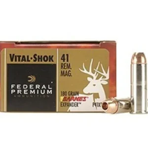 Federal Premium Vital-Shok Ammunition 41 Remington Magnum 180 Grain Barnes XPB Hollow Point Lead-Free Box of 20