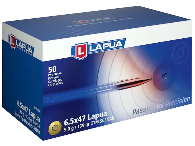 Lapua Scenar Ammunition 6.5x47 Lapua 139 Grain Hollow Point Boat Tail Box of 50