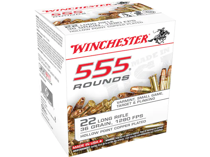 Winchester Ammunition 22 Long Rifle 36 Grain Plated Lead Hollow Point