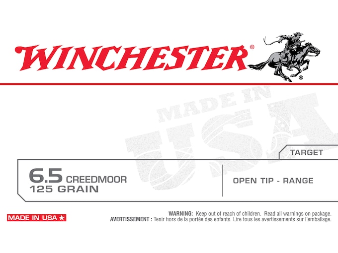 Winchester USA Ammunition 6.5 Creedmoor 125 Grain Open Tip Range