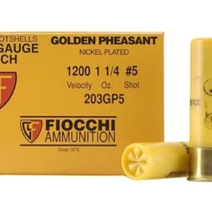 Fiocchi Golden Pheasant Ammunition 20 Gauge 3" 1-1/4 oz #5 Nickel Plated Shot Box of 25