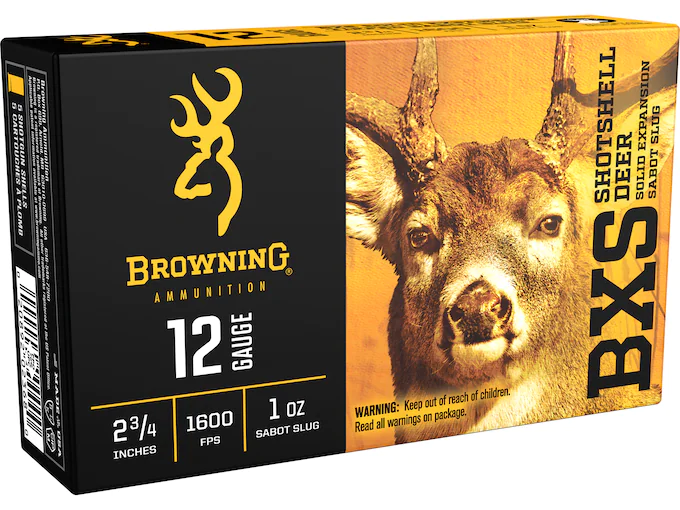 Browning BXS Deer Ammunition 12 Gauge 2-3/4" 1 oz Rifled Slug Box of 5