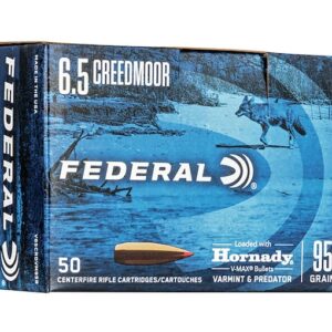Federal Varmint Ammunition 6.5 Creedmoor 95 Grain Hornady V-MAX
