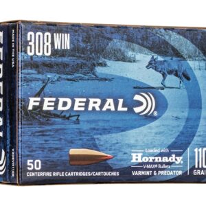 Federal Premium Varmint & Predator Ammunition 308 Winchester 110 Grain Hornady V-MAX Polymer Tip