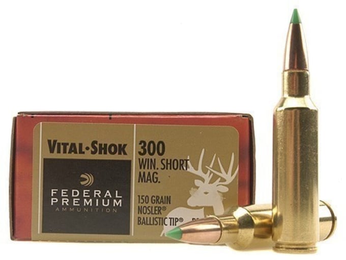 Federal Premium Ammunition 300 Winchester Short Magnum (WSM) 150 Grain Nosler Ballistic Tip Box of 20