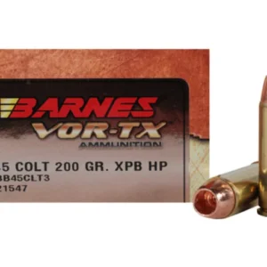 Barnes VOR-TX Ammunition 45 Colt (Long Colt) 200 Grain XPB Hollow Point Lead-Free Box of 20
