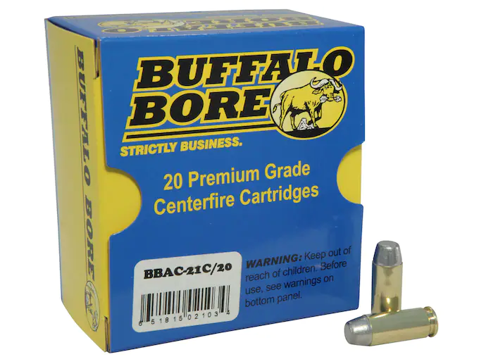 Buffalo Bore Ammunition Outdoorsman 10mm Auto 220 Grain Hard Cast Lead Flat Nose Box of 20