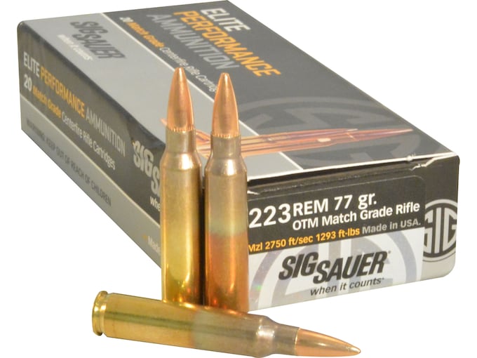 Sig Sauer Elite Performance Match Grade Ammunition 223 Remington 77 Grain Open Tip Match