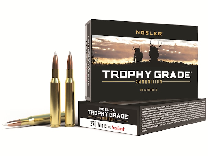 Nosler Trophy Grade Ammunition 300 Winchester Magnum 180 Grain AccuBond Box of 20