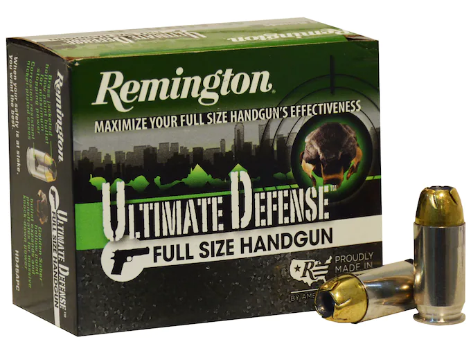 Remington HD Ultimate Defense Ammunition 45 ACP 185 Grain Brass Jacketed Hollow Point