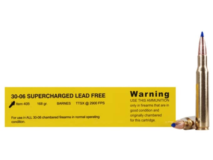Buffalo Bore Ammunition 30-06 Springfield 168 Grain Barnes Tipped Triple-Shock X Bullet Boat Tail Lead-Free Box of 20