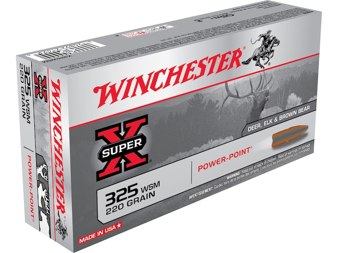 Winchester Super-X Ammunition 325 Winchester Short Magnum (WSM) 220 Grain Power-Point Box of 20