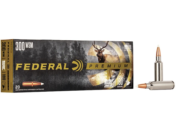 Federal Premium Ammunition 300 Winchester Short Magnum (WSM) 180 Grain Nosler AccuBond Box of 20