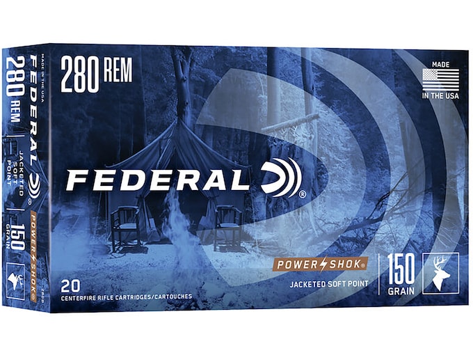 Federal Power-Shok Ammunition 280 Remington 150 Grain Soft Point Box of 20
