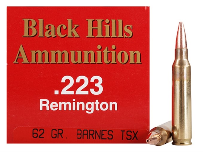 Black Hills Ammunition 223 Remington 62 Grain Barnes TSX Hollow Point Boat Tail Lead-Free Box of 50