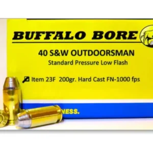 Buffalo Bore Ammunition Outdoorsman 40 S&W 200 Grain Hardcast Flat Nose Box of 20