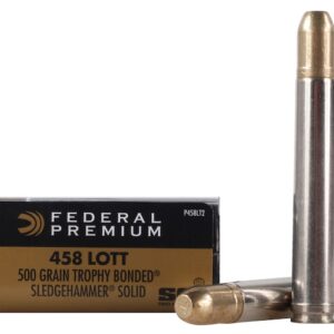 Federal Premium Safari Ammunition 458 Lott 500 Grain Trophy Bonded Sledgehammer Box of 20