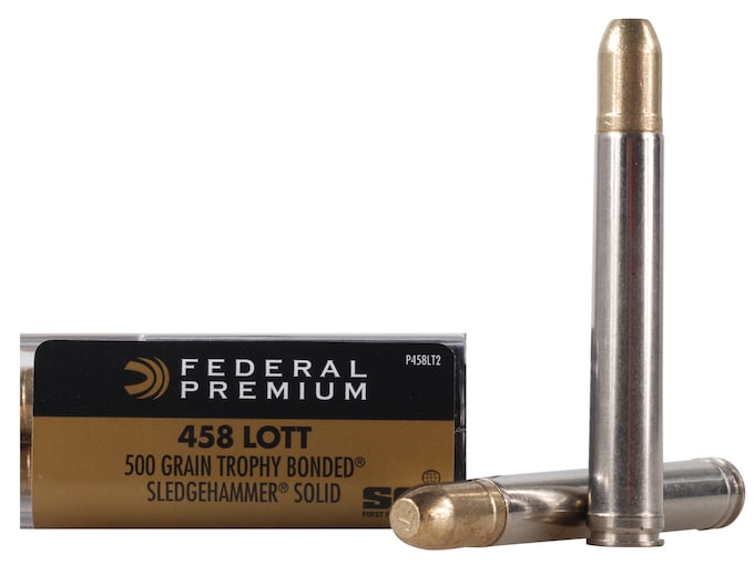 Federal Premium Safari Ammunition 458 Lott 500 Grain Trophy Bonded Sledgehammer Box of 20