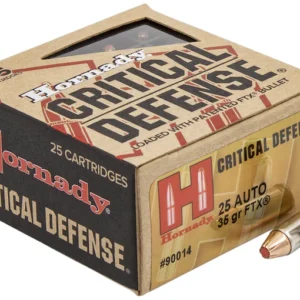 Hornady Critical Defense Ammunition 25 ACP 35 Grain FTX Box of 25