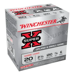 Winchester Super-X Game Load Ammunition 20 Gauge 2-3/4" 7/8 oz #6 Shot Box of 25