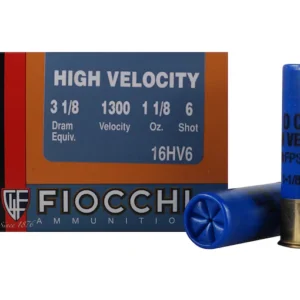 Fiocchi High Velocity Ammunition 16 Gauge 2-3/4" 1-1/8 oz #6 Chilled Lead Shot Box of 25
