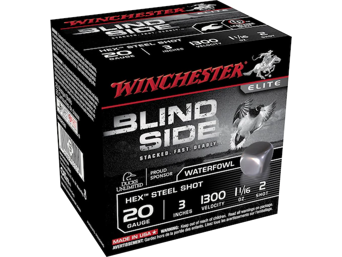Winchester Blind Side Ammunition 20 Gauge 3" 1-1/16 oz Non-Toxic Steel Shot