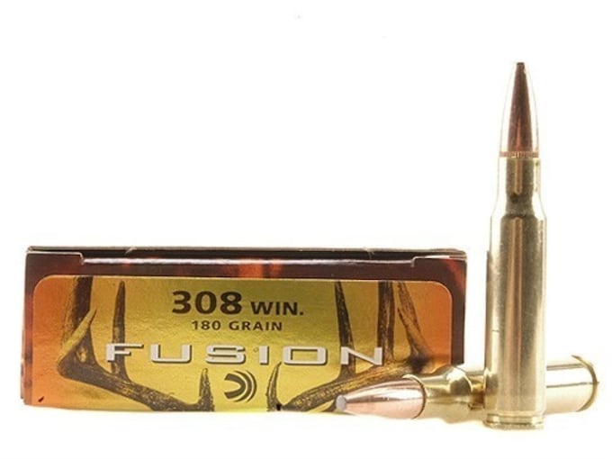 Federal Fusion Ammunition 308 Winchester 180 Grain Bonded Spitzer Boat Tail Box of 20