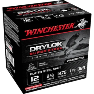 Winchester Drylok High Velocity Plated Ammunition 12 Gauge Non-Toxic Steel Shot
